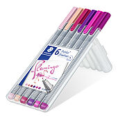 STAEDTLER box containing 6 triplus fineliner in assorted colours, Flamingo