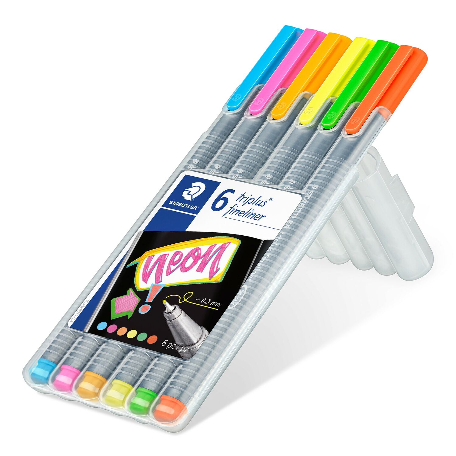 triplus® fineliner 334 - Fineliner triangular STAEDTLER box contiene 6 colores neón surtidos