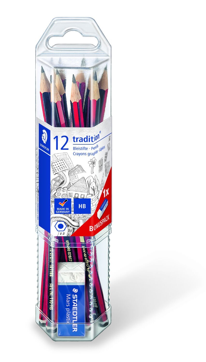 12 crayons de couleur - Gomme Mars Plastic - Crayon graphite HB