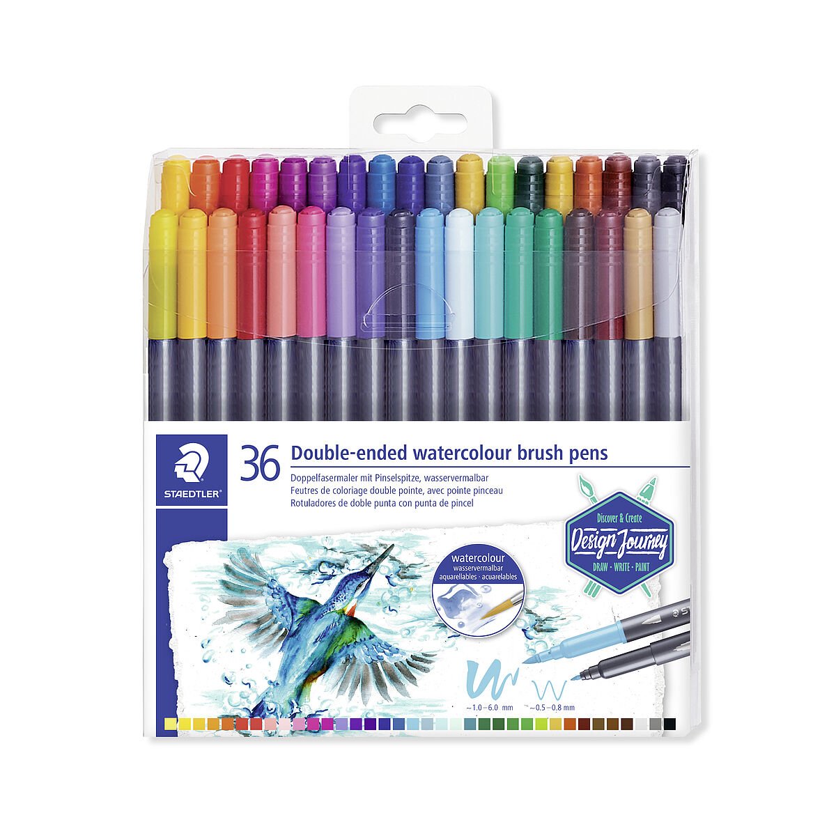 Artle: Double-Ended Brush + Fine Tip Markers ()48 Colors) - Kids