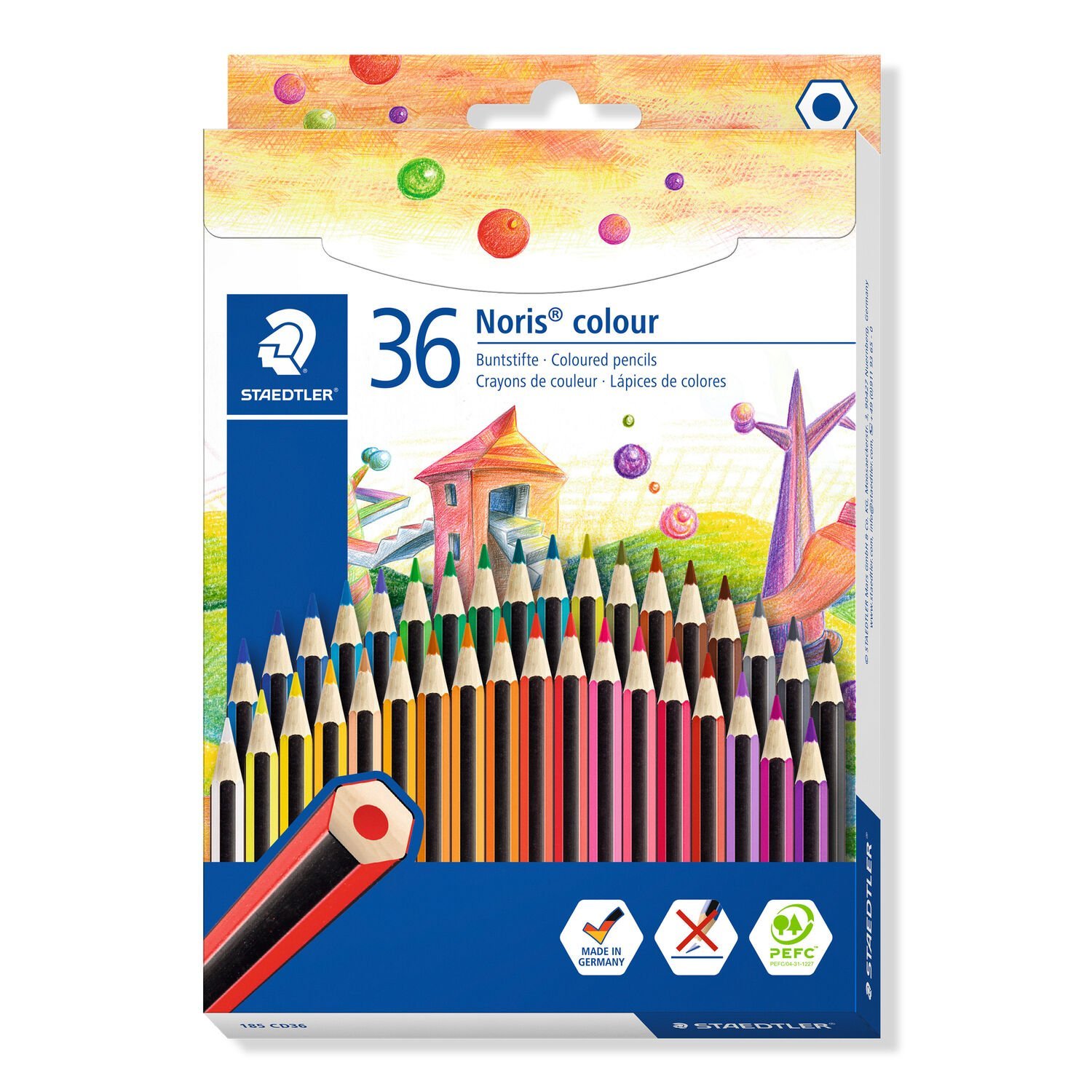 STAEDTLER 185 CD36 Noris Colouring Pencil Assorted Colours Super NEW Pack of 36 